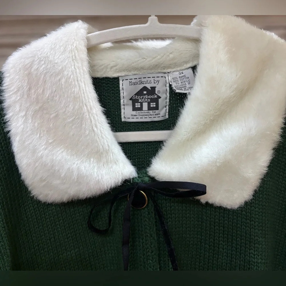 Handknit Cardigan Sweater Size 3X by Storybook Kruts Vintage 90’s - Picture 2 of 16